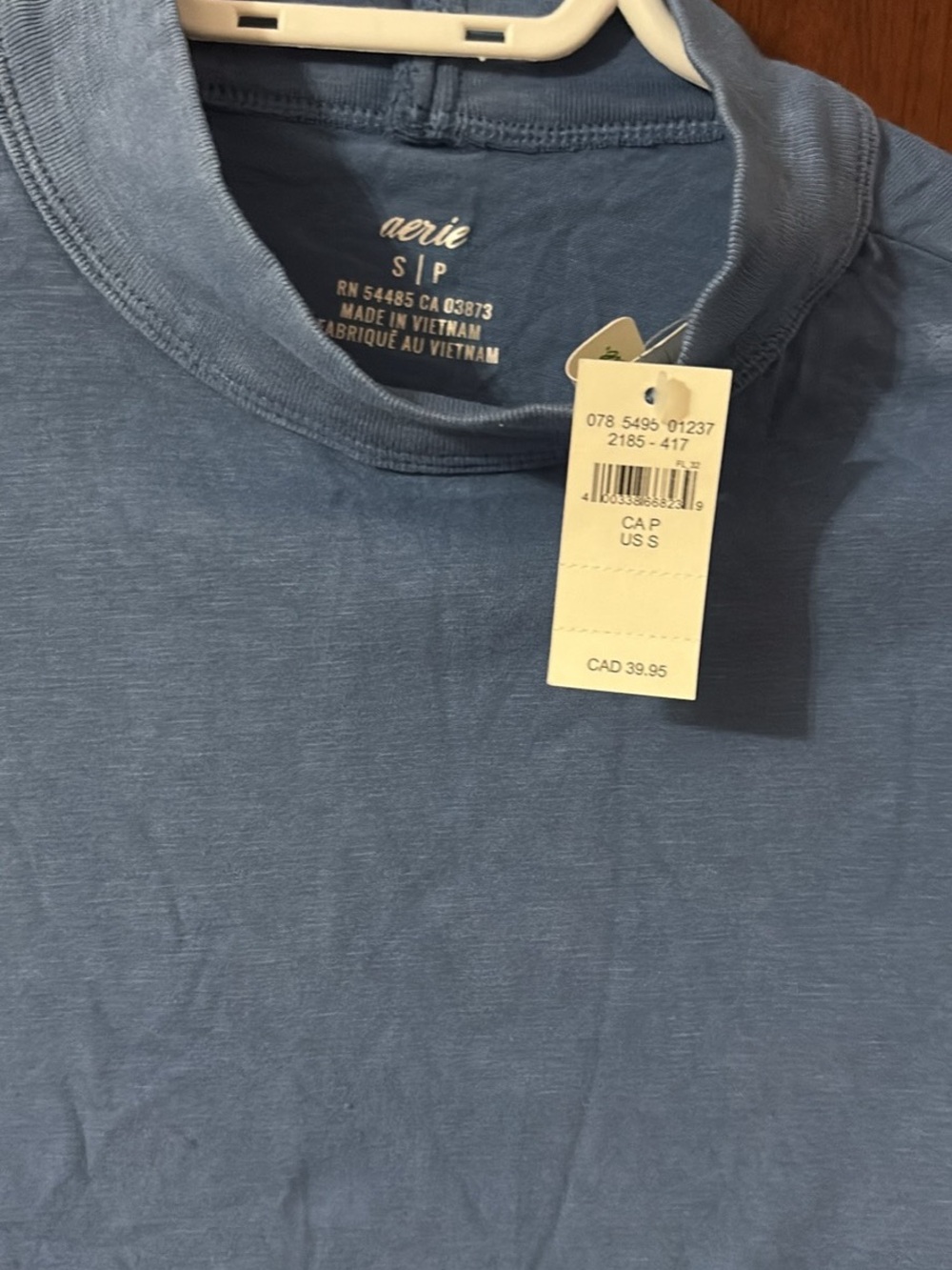 Aerie Short-Sleeve Crew Neck light sweater - Dusty Blue, S small NWT